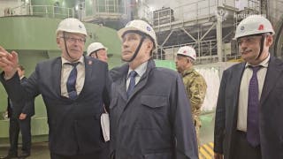 Russian president Vladimir Putin visits the Kursk-II nuclear power plant under construction in the Kursk region